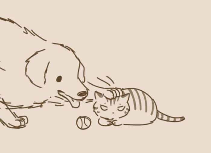 Комикс о коте и собаке