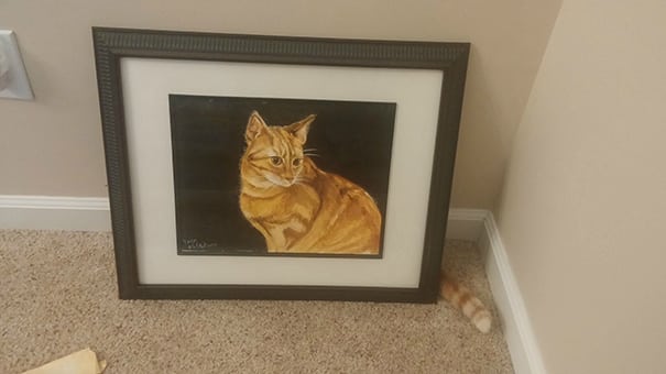 кошка в картине