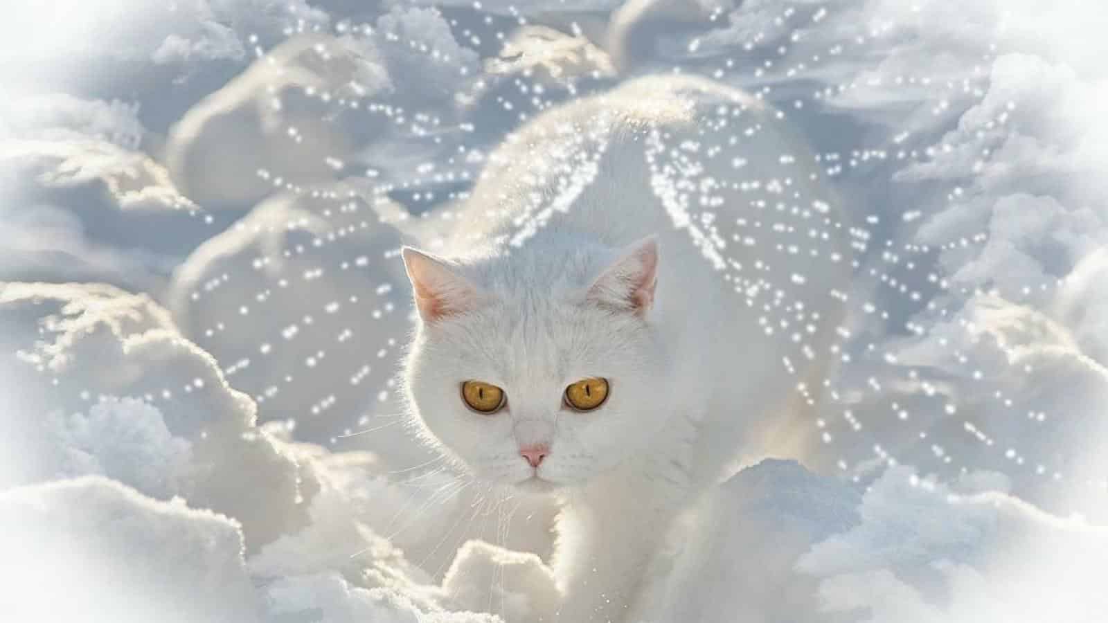 Снежный кот с крыльями